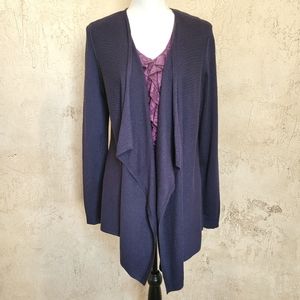 Lord & Taylor Cascading Open Front Cardigan